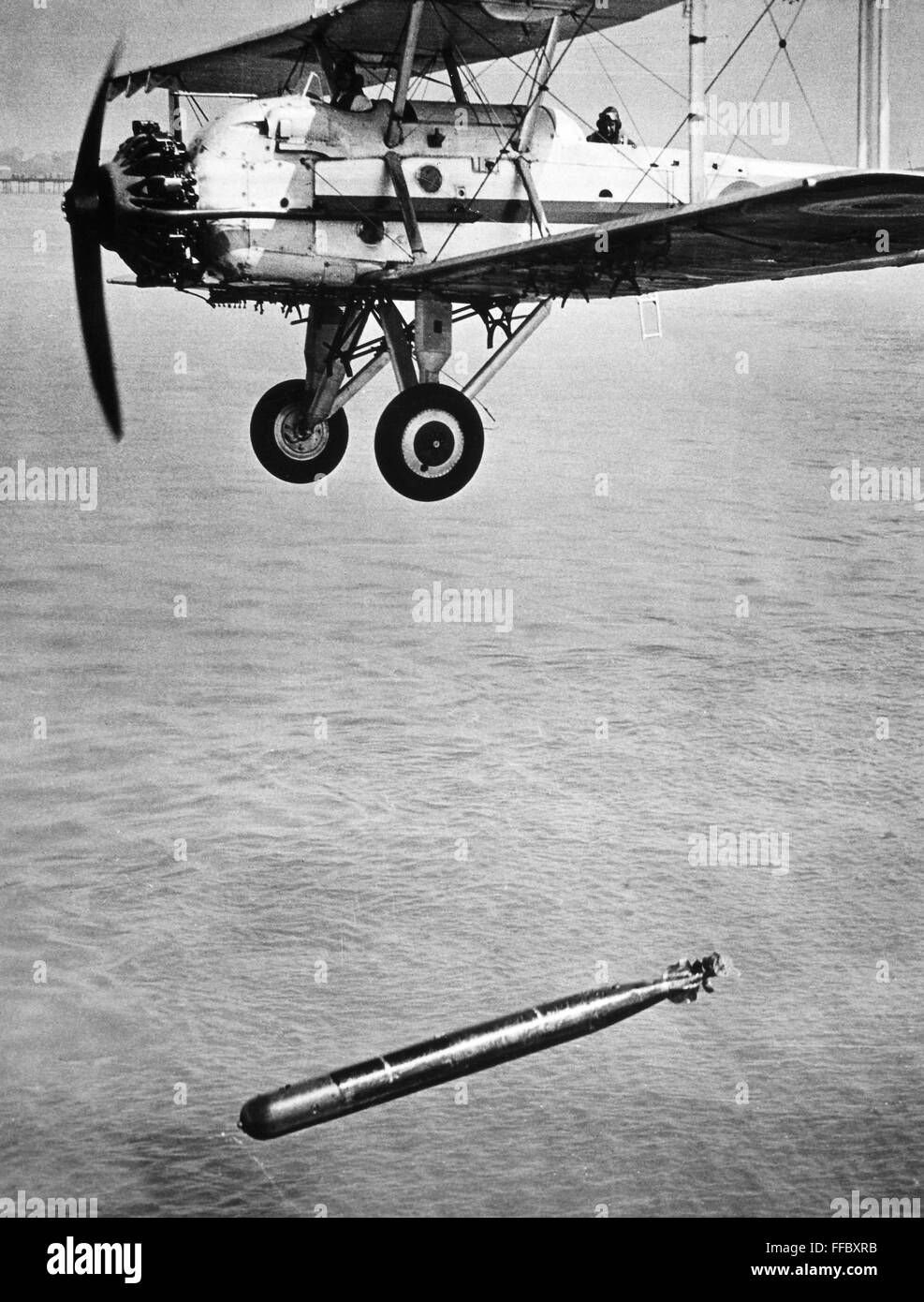 BRITISH TORPEDO BOMBER. /nThe Fairey Swordfish, a torpedo bomber of the