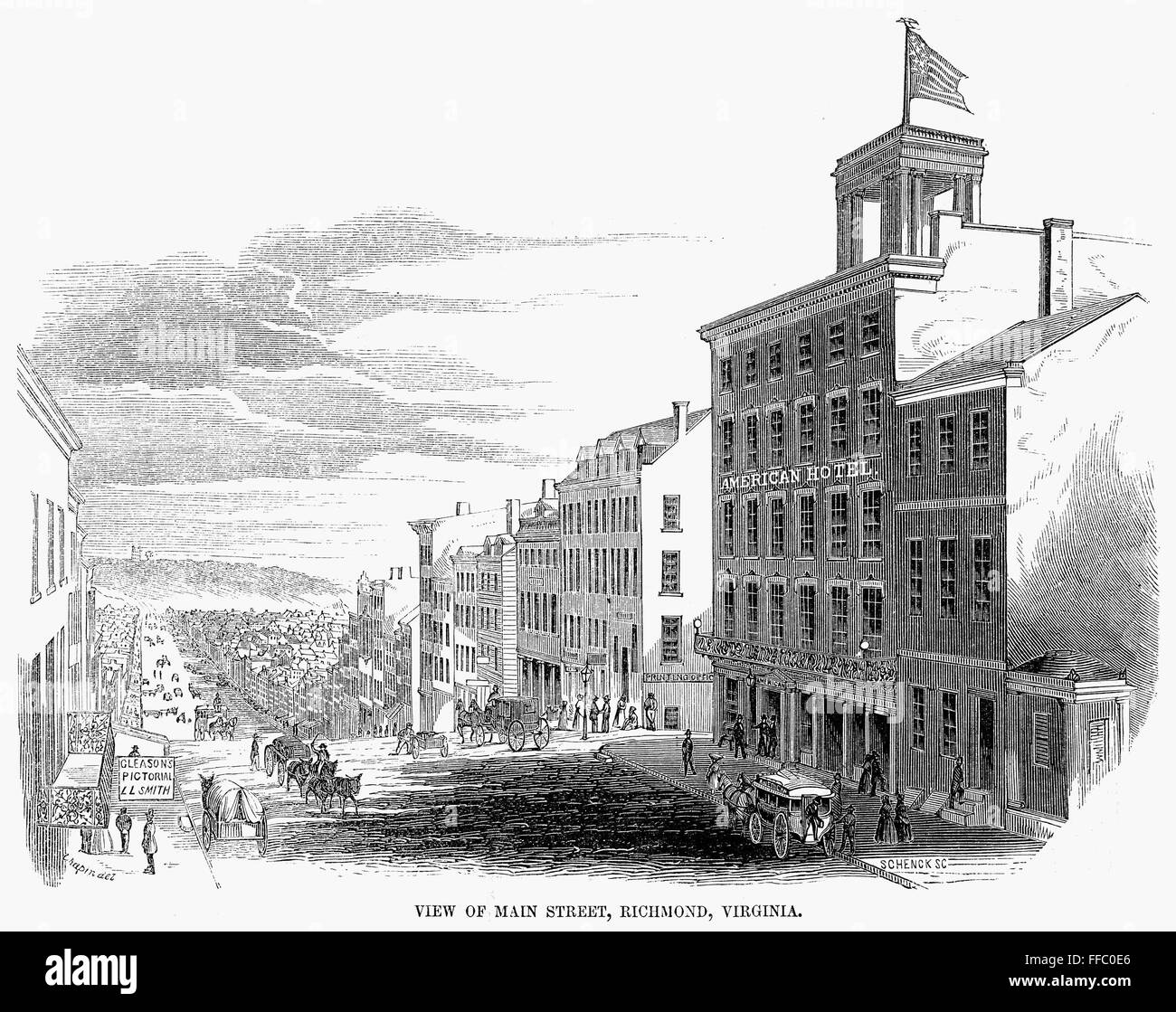 RICHMOND, VIRGINIA, 1853. /nView of Main Street, Richmond, Virginia