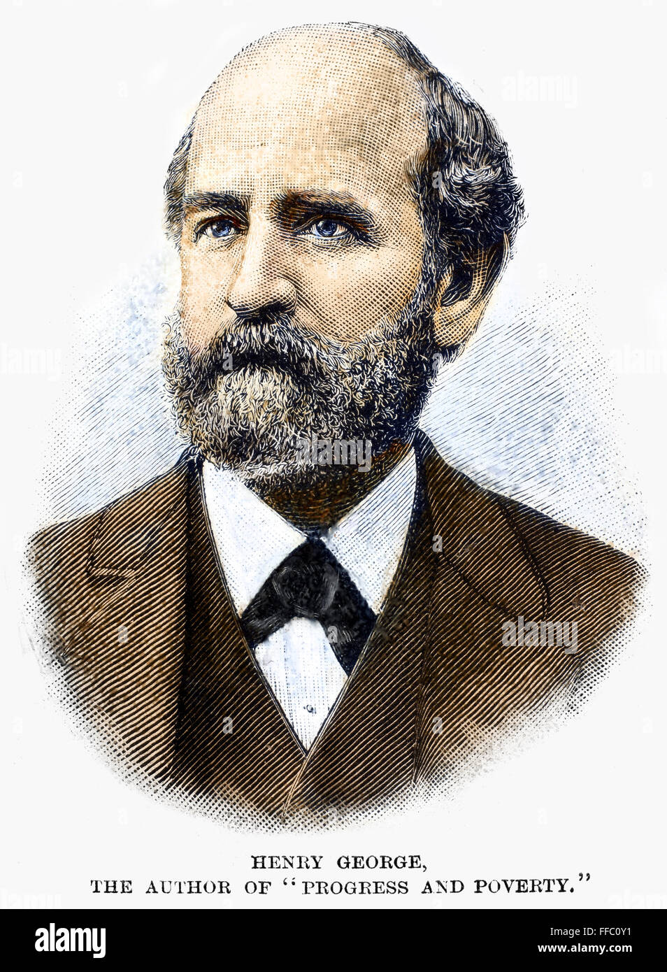 HENRY GEORGE (1839-1897). /nAmerican economist. Wood engraving, 19th century. Stock Photo