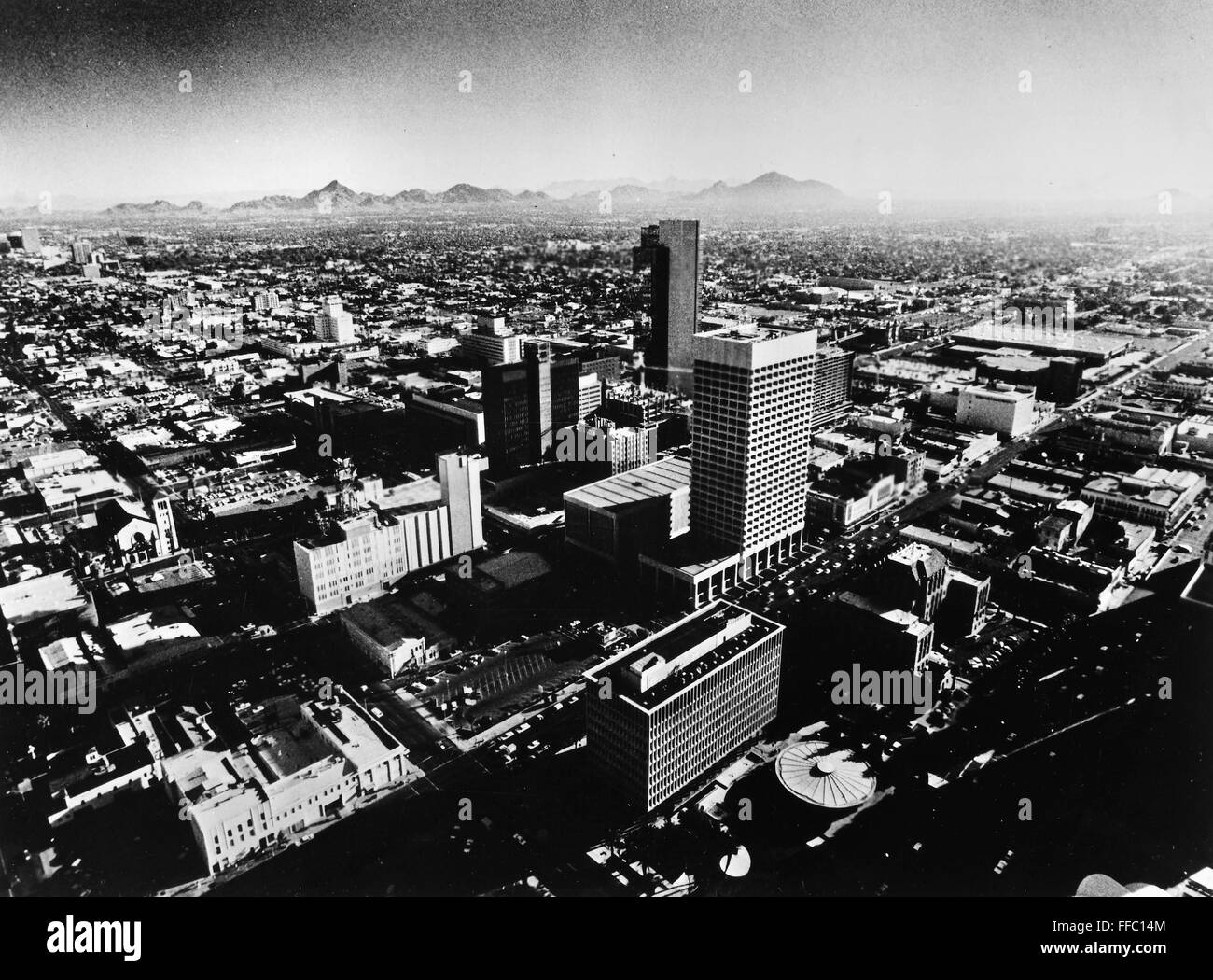 ARIZONA PHOENIX, 1976. /nPhotograph of the city from downtown Phoenix
