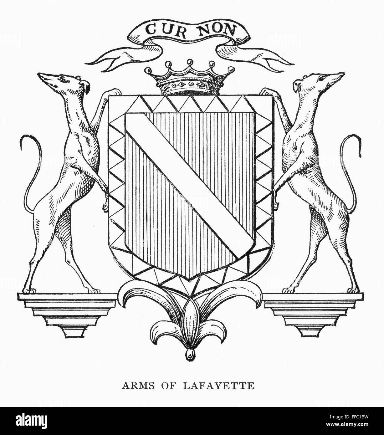 COATOFARMS LAFAYETTE. /nThe Lafayette coatofarms, with the motto