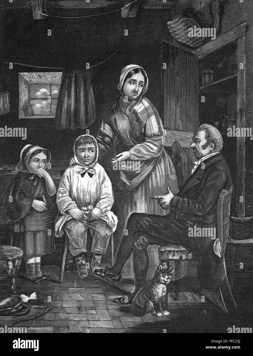 SCHOOL TRUANT, c1840. /nThe detected truant. Steel engraving, American