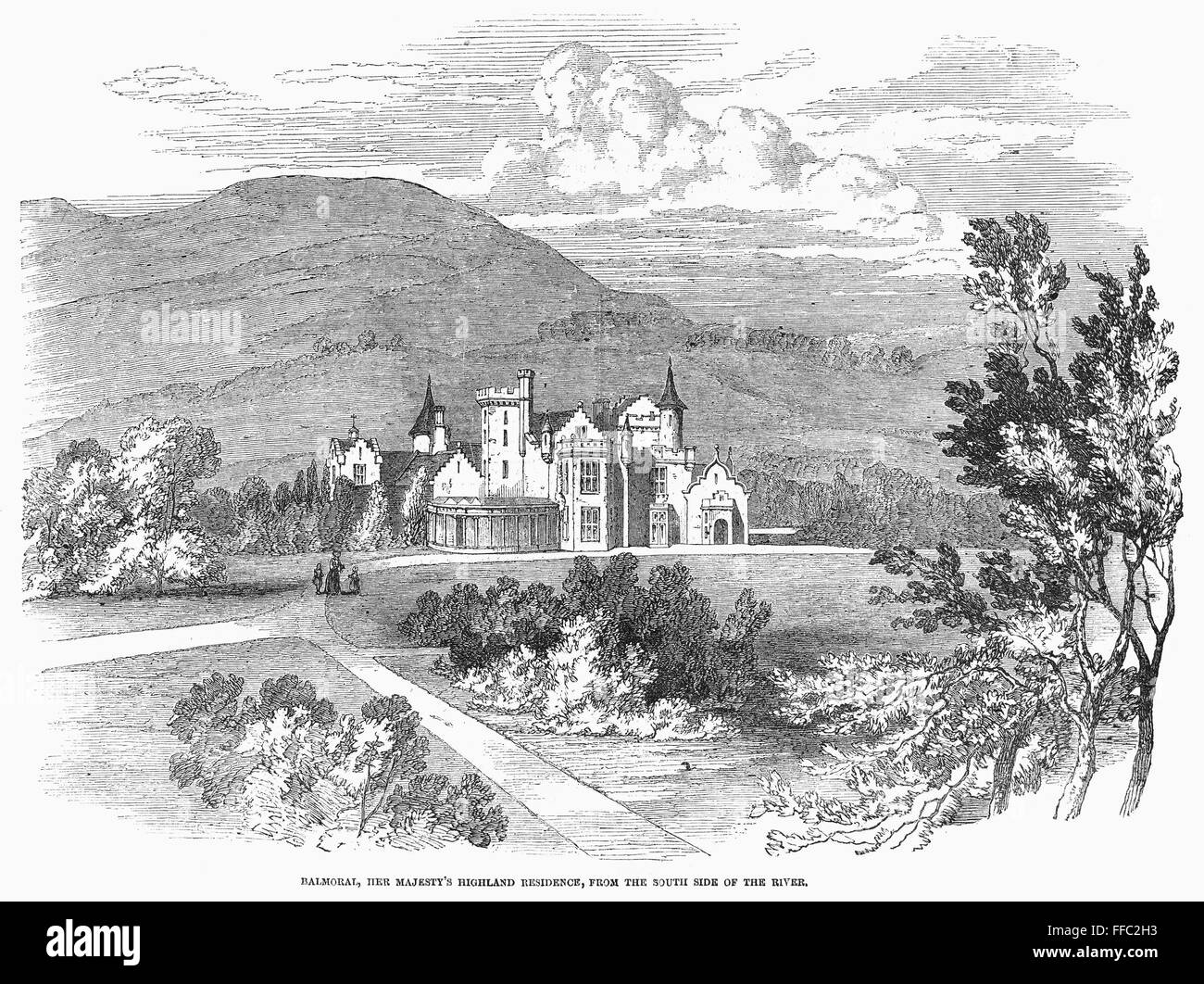 SCOTLAND BALMORAL CASTLE. /nView of Balmoral Castle, the British royal