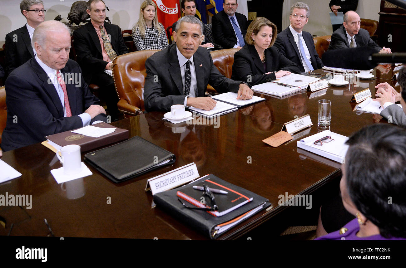 United States President Barack Obama meets with members of his national ...