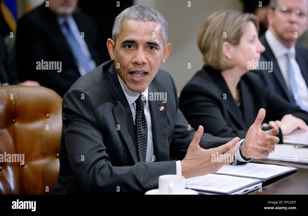 United States President Barack Obama speaks during a meeting with ...