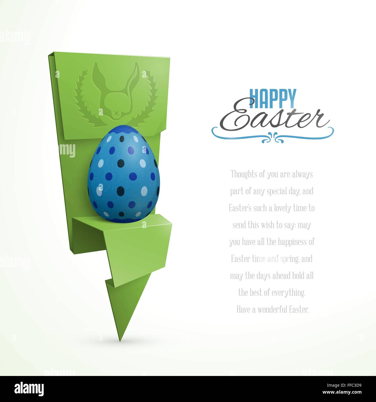 easter card with abstract origami egg holder stock vector art
