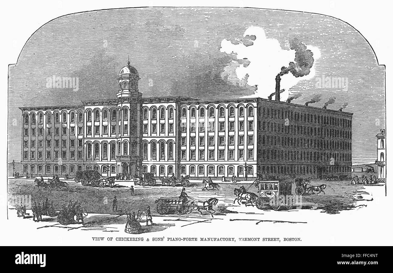 BOSTON PIANO FACTORY. /nView of Chickering & Sons' PianoForte Factory