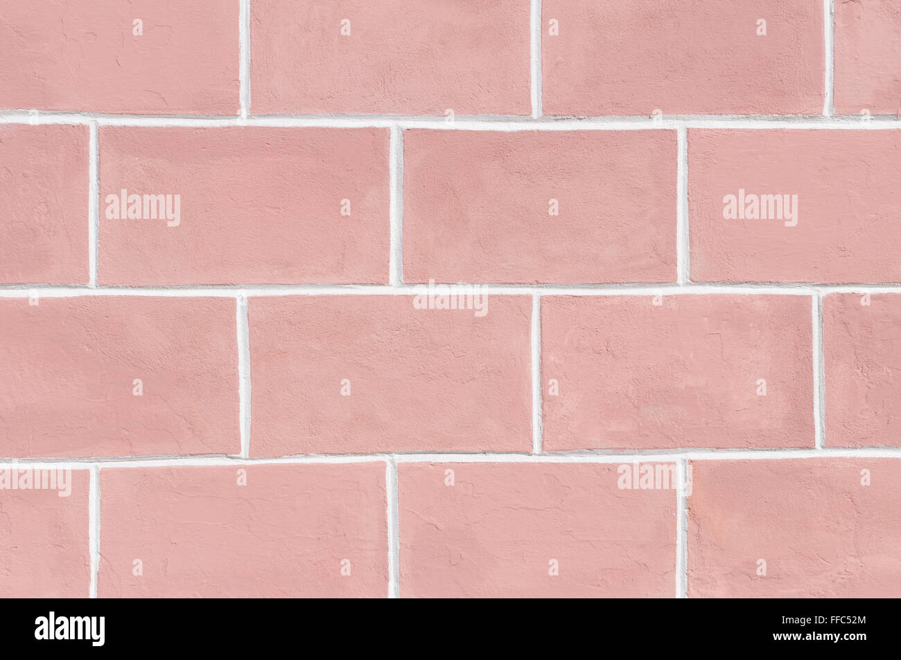 Retro style brickwork pink color wall background Stock Photo