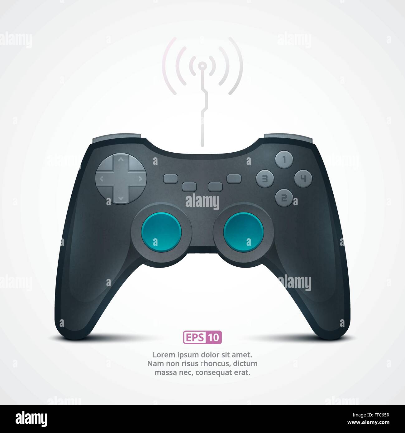 Realistic Illustration of a Game Pad Stock Vector