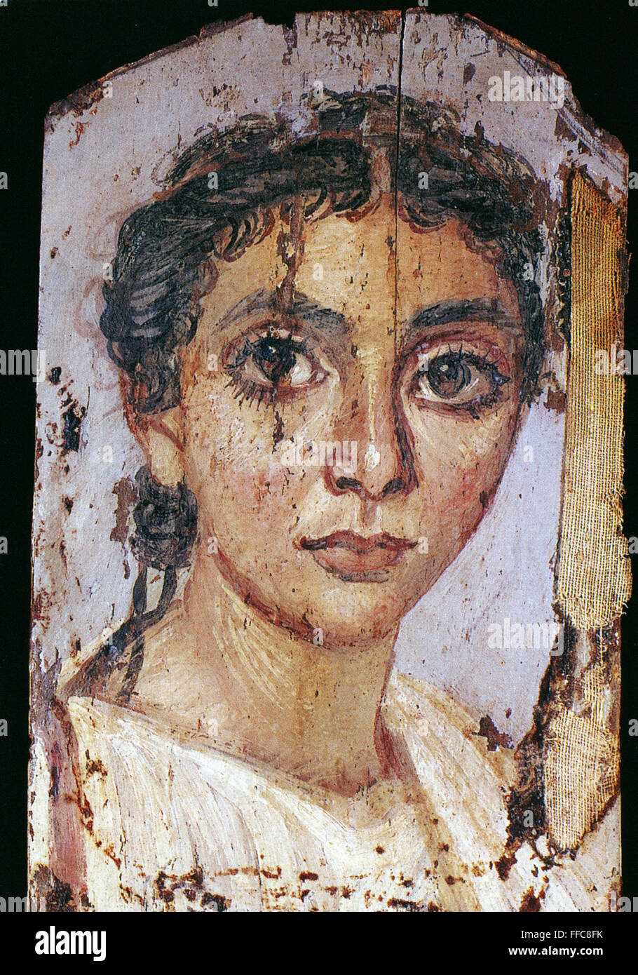 ROME: FUNERAL PORTRAIT. /nFuneral portrait of a woman from Fayum, Egypt, 2nd or 3rd century. Stock Photo
