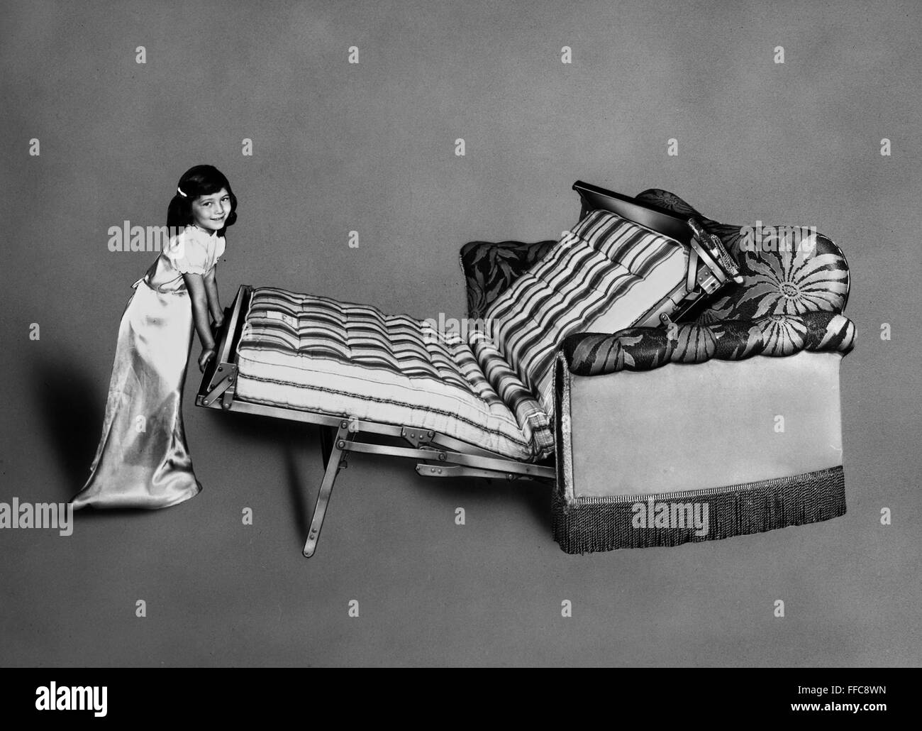 PULLOUT COUCH, c1970. /nPhotographed c1970 Stock Photo Alamy