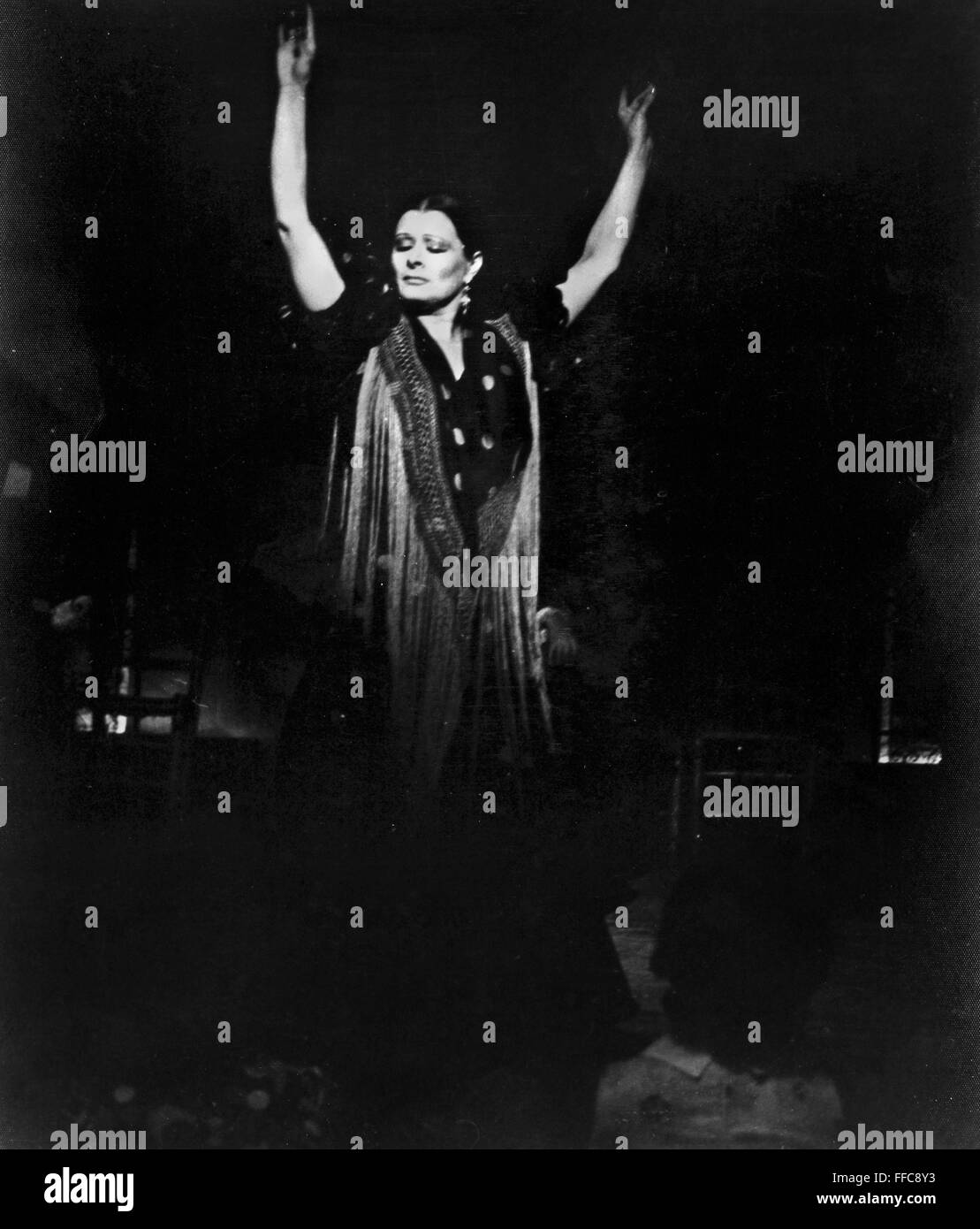 FLAMENCO DANCER, 1974. /nSpanish dancer Matilda Coral dancing the Flamenco, 1974. Stock Photo