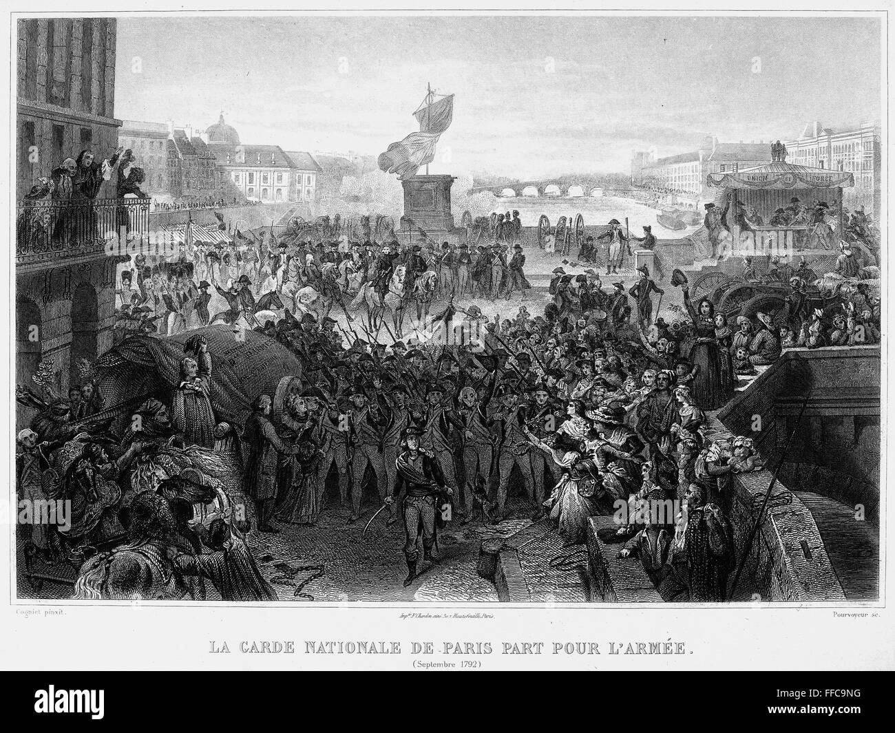 FRENCH REVOLUTION, 1792. /nThe National Guard leaving Paris for the Army, September 1792. Stock Photo