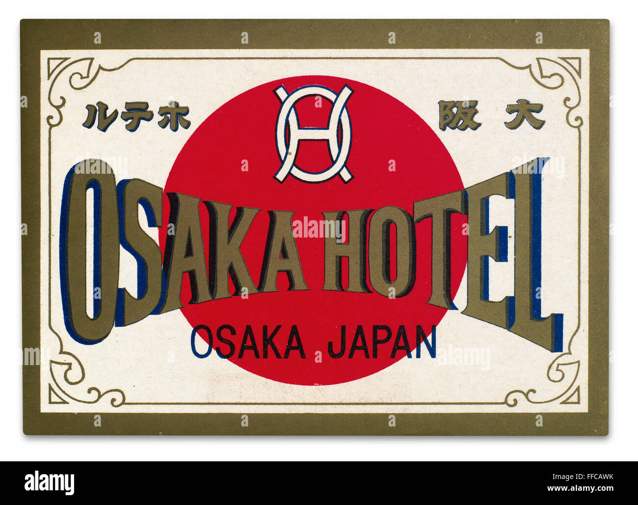 LUGGAGE LABEL. /nLuggage label from the Okaka Hotel in Japan, early
