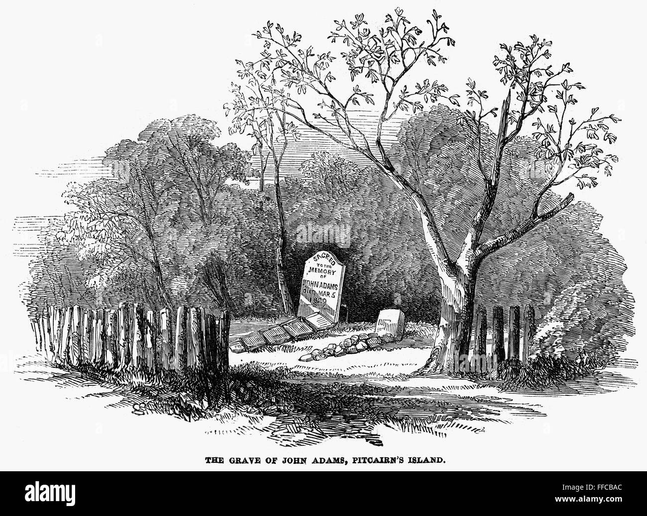 PITCAIRN ISLAND, 1852. /nThe grave of John Adams, alias Alexander Smith
