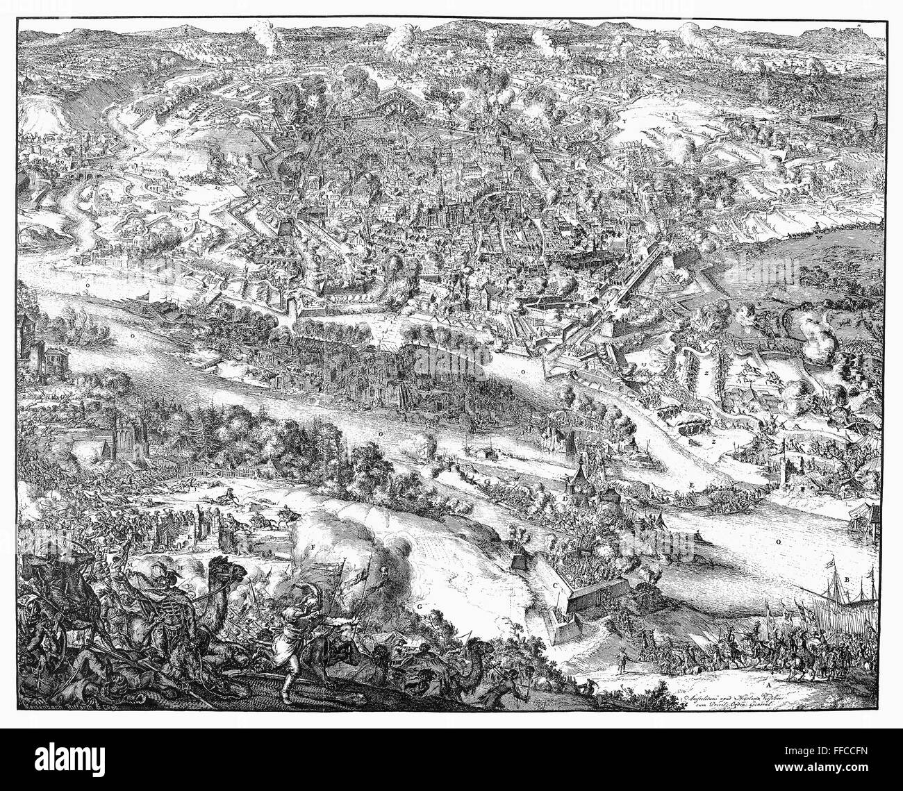 SIEGE OF VIENNA, 1683. /nThe siege of Vienna by the Turks, 1683. Line