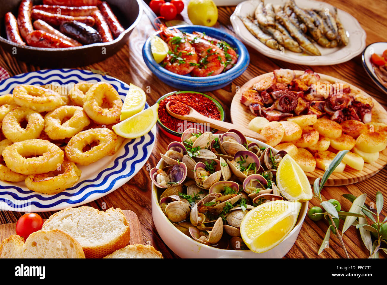 Tapas from spain varied mix of most popular tapa mediterranean food Stock Photo Alamy