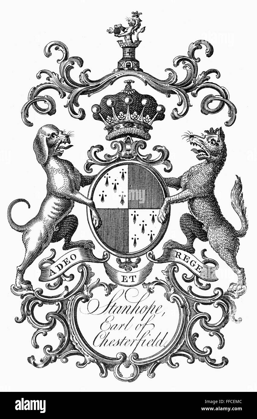 STANHOPE FAMILY SEAL. /nSeal of Philip Dormer Stanhope, 4th Earl of