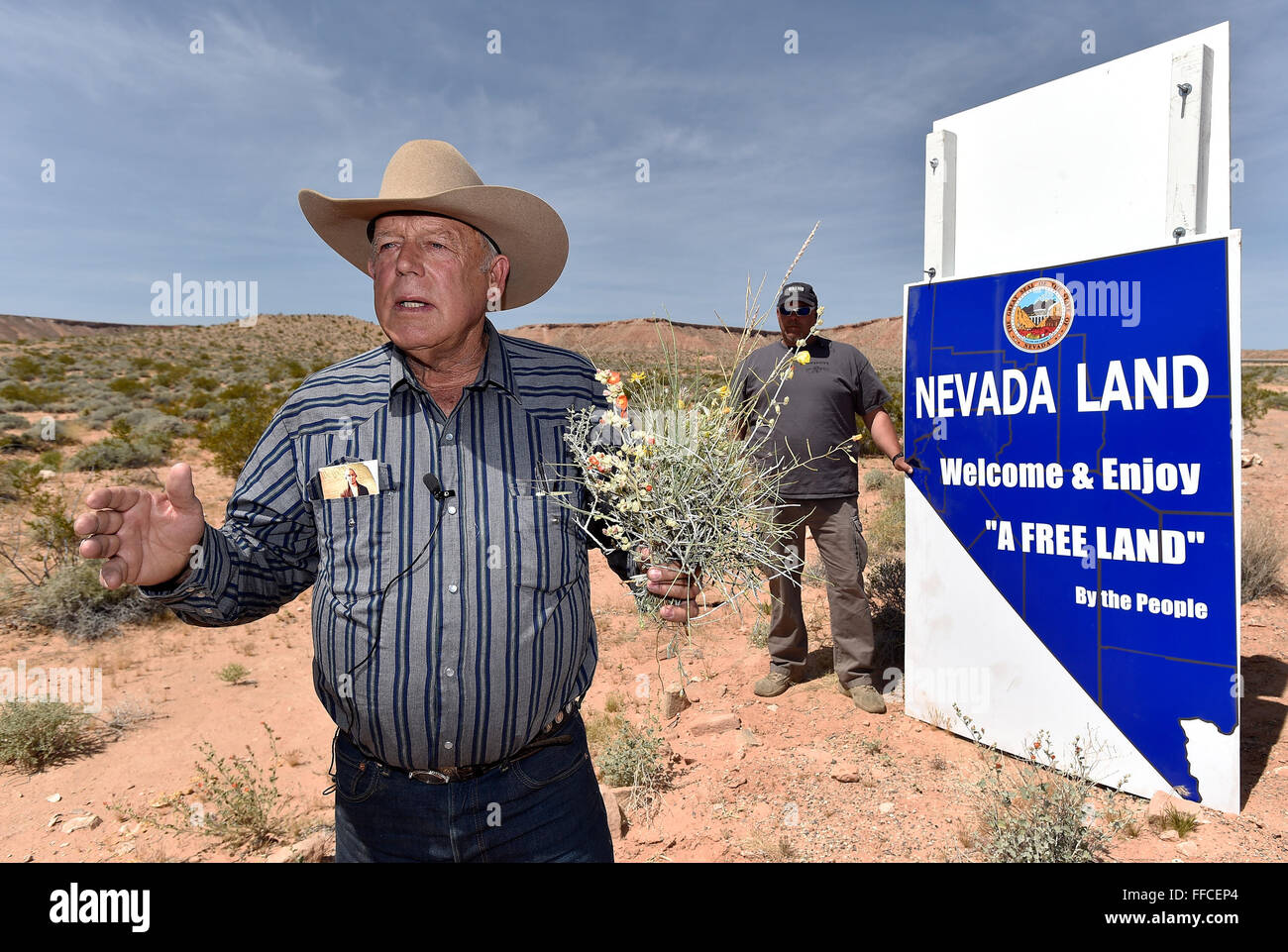 Bunkerville, Nevada, USA. 12th Feb, 2015. Nevada Rancher Cliven Bundy