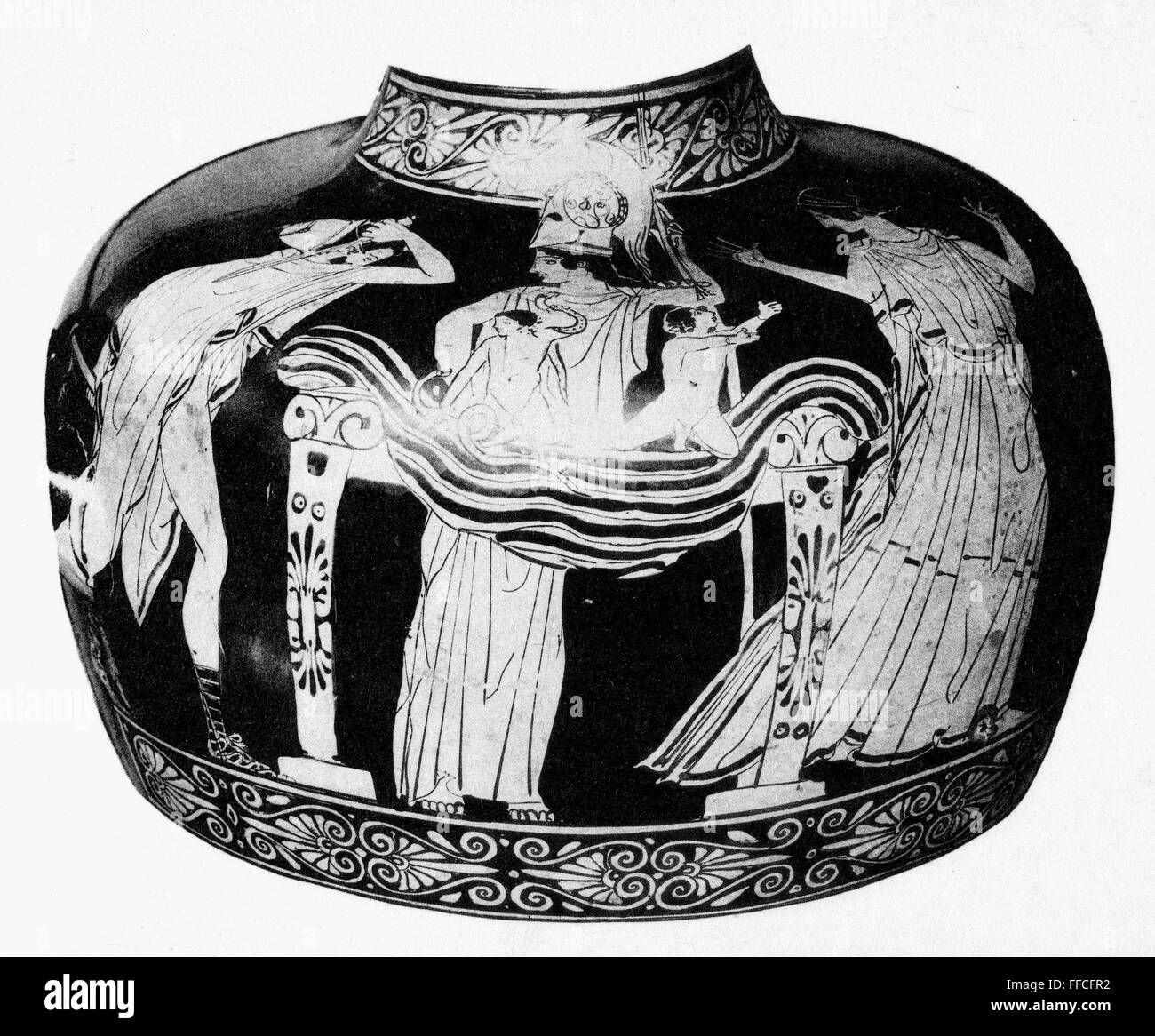 MYTHOLOGY: HERCULES. /nThe infant Hercules strangling the serpents. From a Greek  vase, 5th century B.C Stock Photo - Alamy