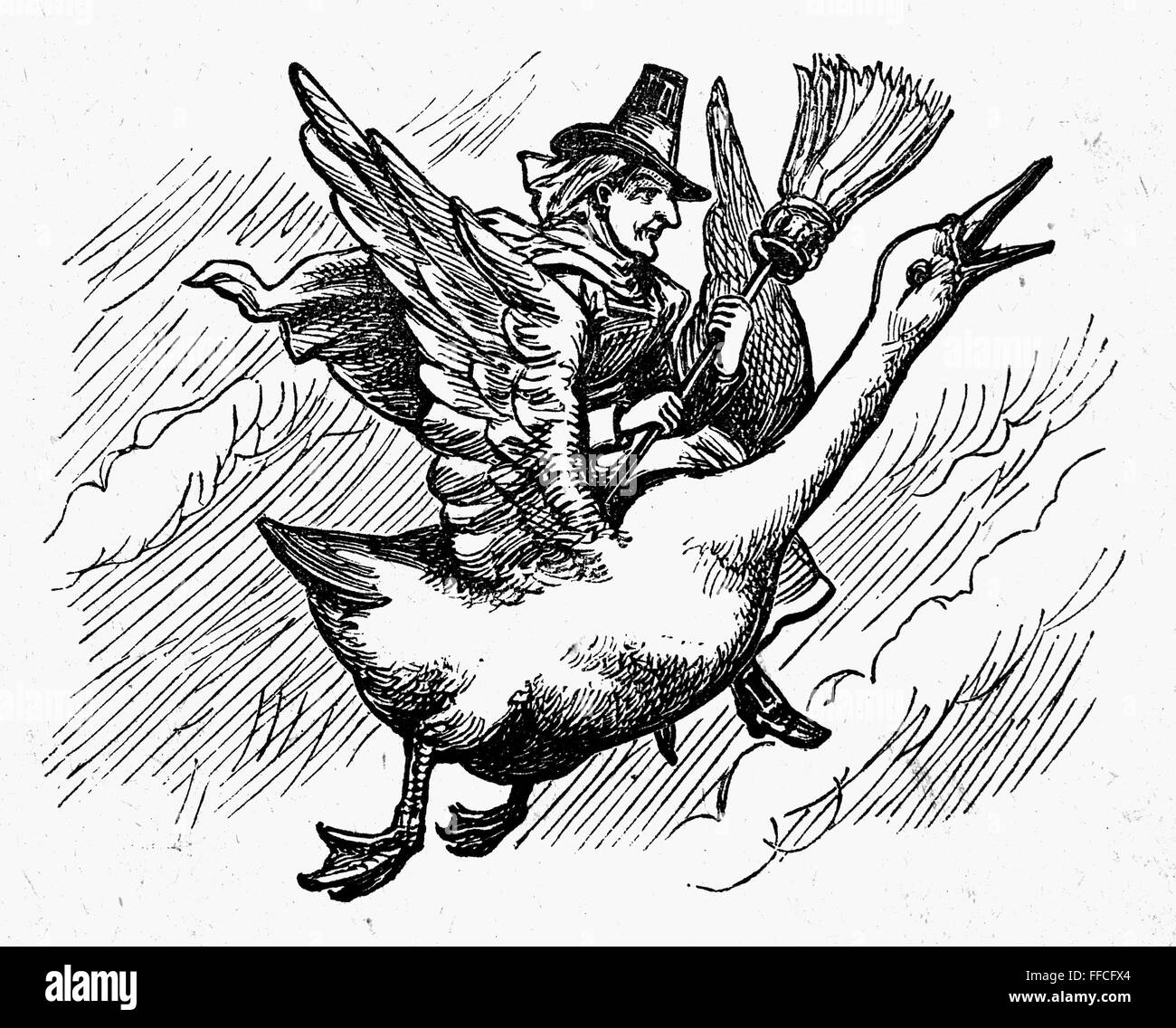 MOTHER GOOSE. /nWood engraving from a late19th century American