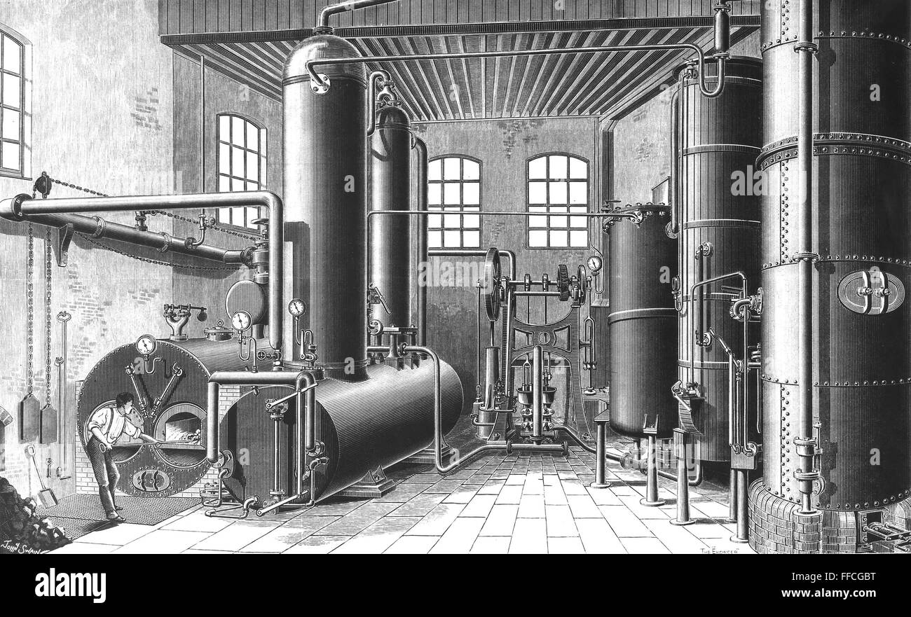 REFRIGERATION PLANT, 1888. /nView of a refrigeration plant at