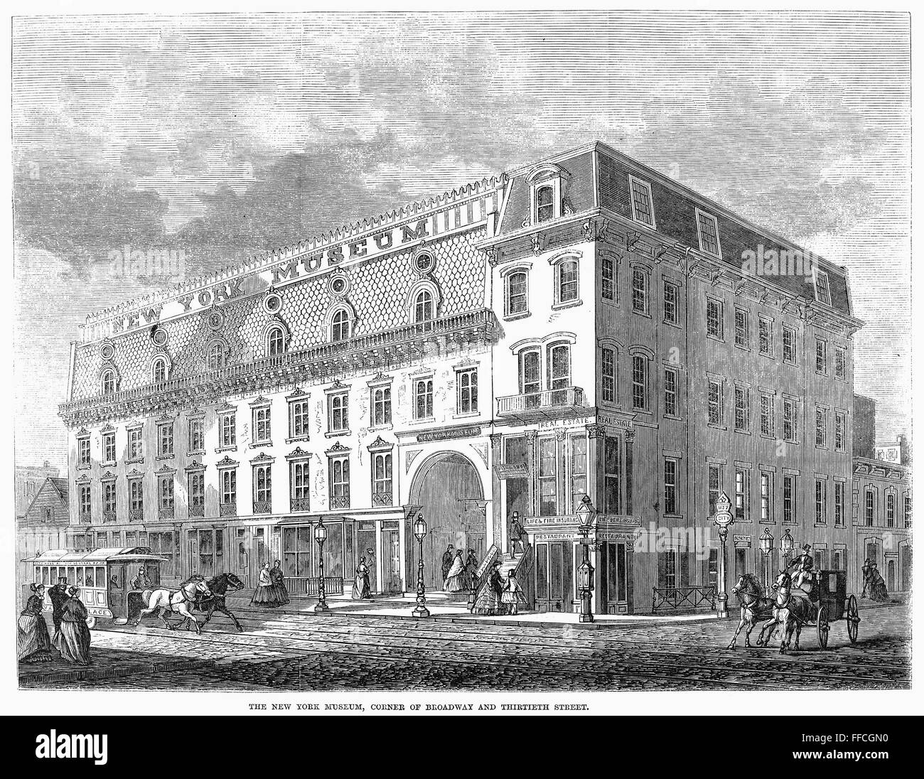 NEW YORK MUSEUM, 1867. /nThe New York Museum, located at the corner of