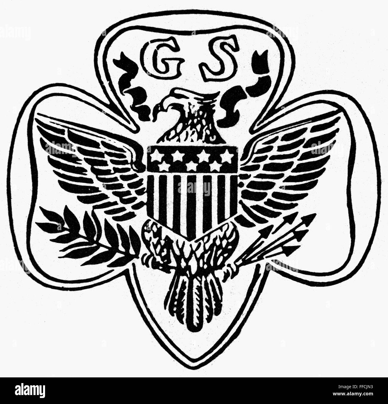 SEAL GIRL SCOUTS. /nSeal of the Girl Scouts of America, founded 1912