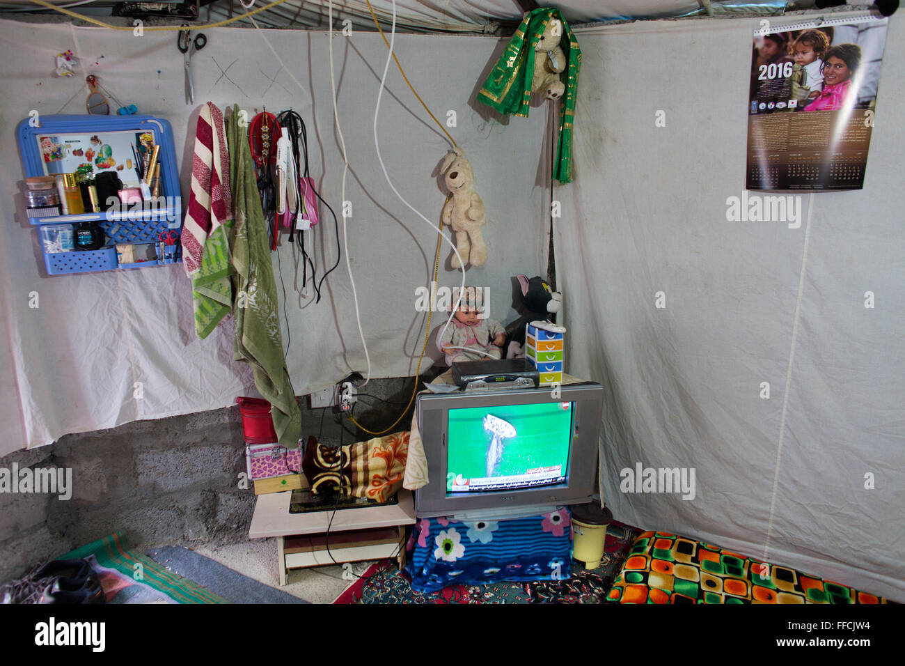 Tazade refugee camp near Kalar city (North Iraq), home to few thousand suni Arab Iraqi Stock Photo