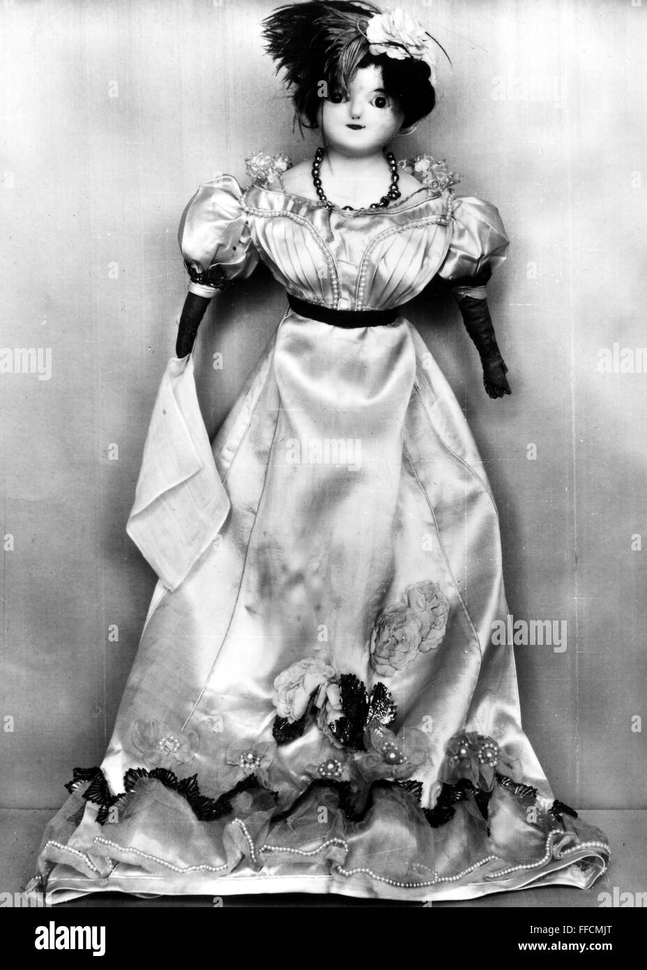 WAX DOLL, c1820. /nWax doll with cloth body. English, c1820 Stock Photo
