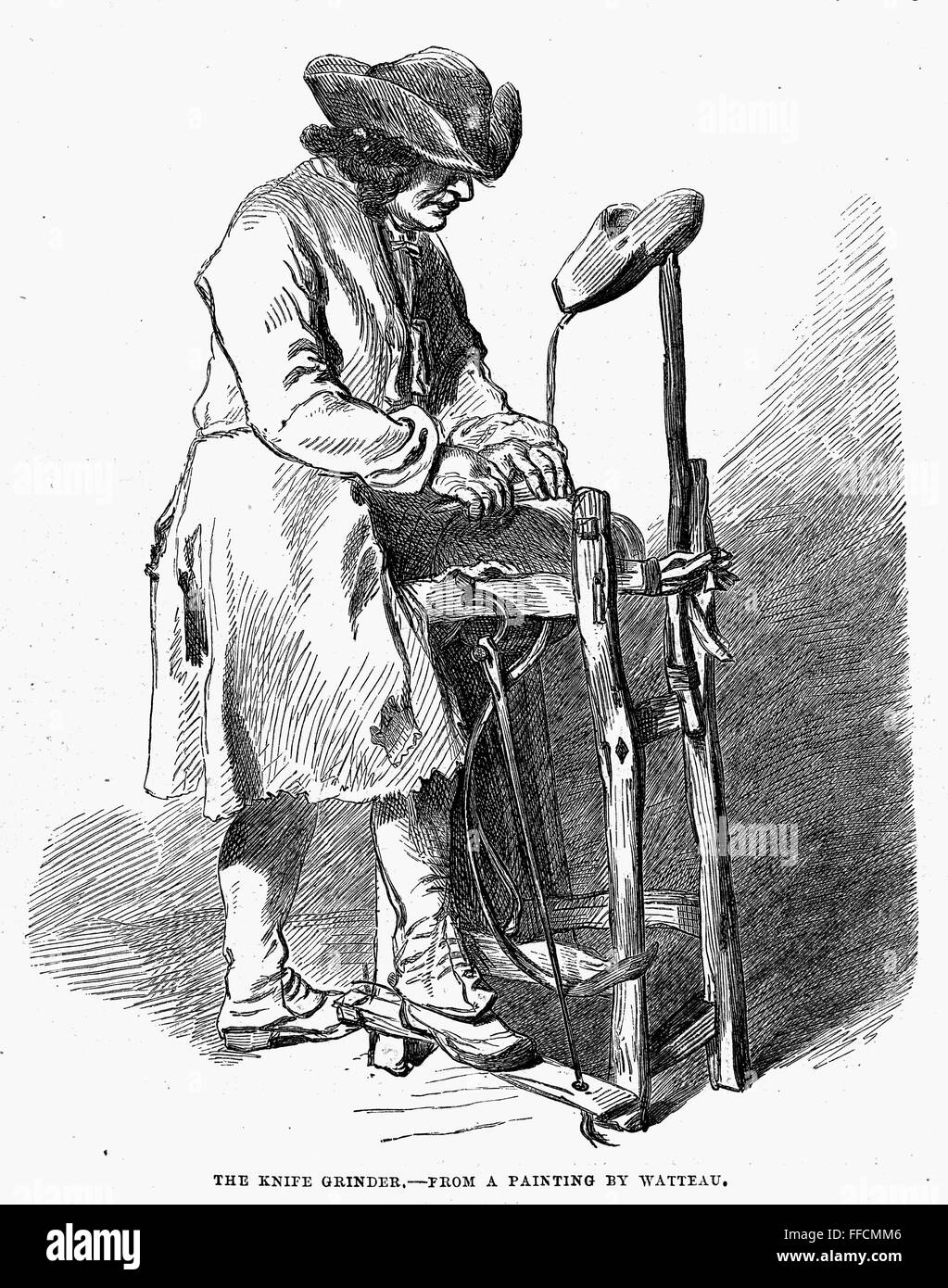 KNIFE GRINDER, c1700. /nLine engraving, 19th century, after a painting
