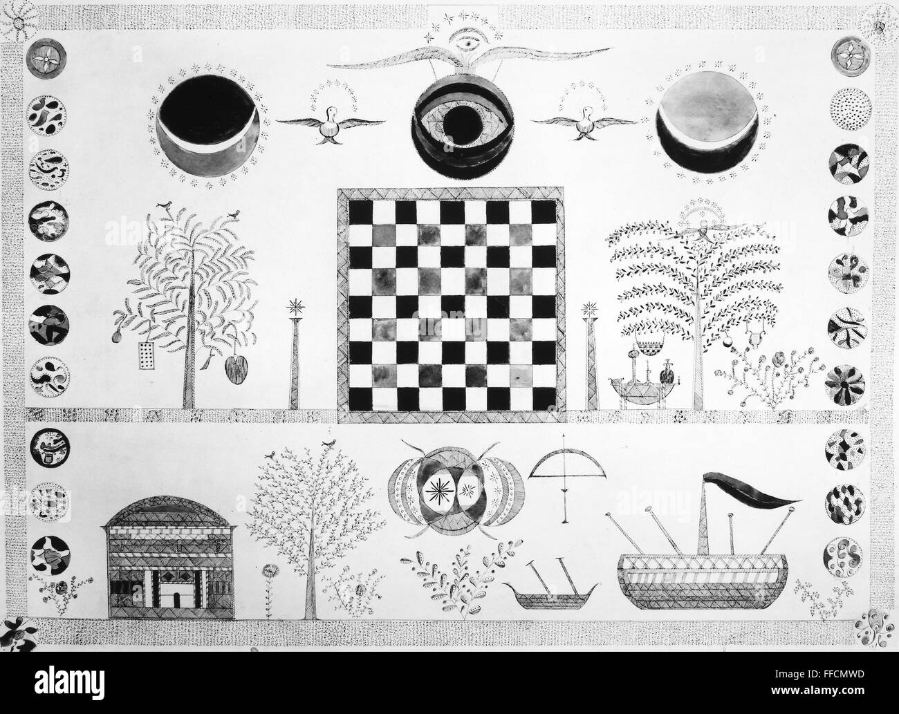 SHAKER DRAWING, c1880. /nShaker inspirational drawing by an anonymous artist, c1880 Stock Photo