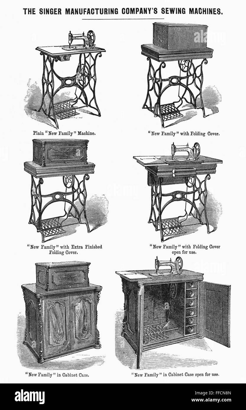 SINGER SEWING MACHINES. /nVarious models of Singer sewing machines, mid
