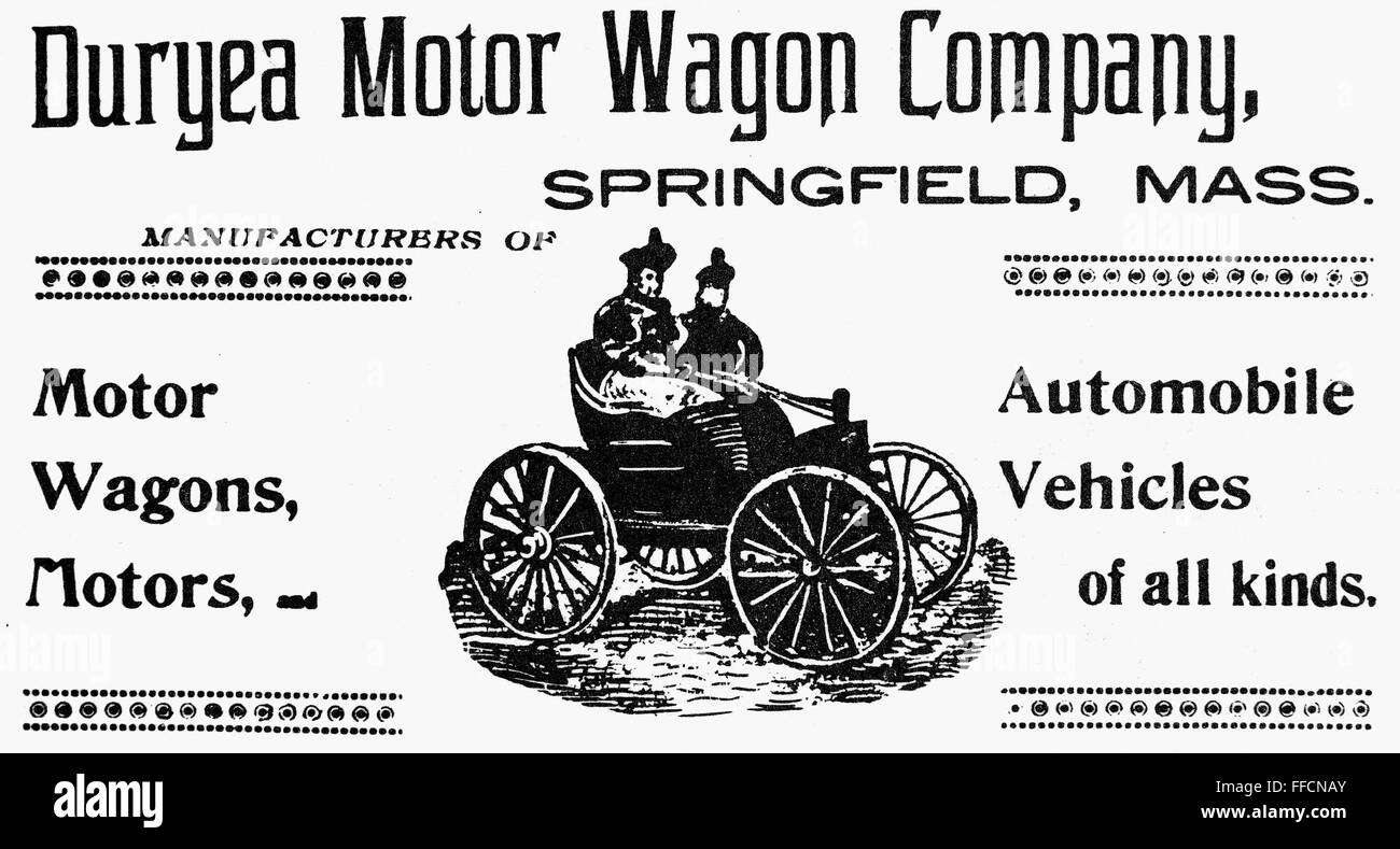 DURYEA MOTOR WAGON COMPANY. /nAmerican advertisement for Duryea Motor Wagon Company, the first