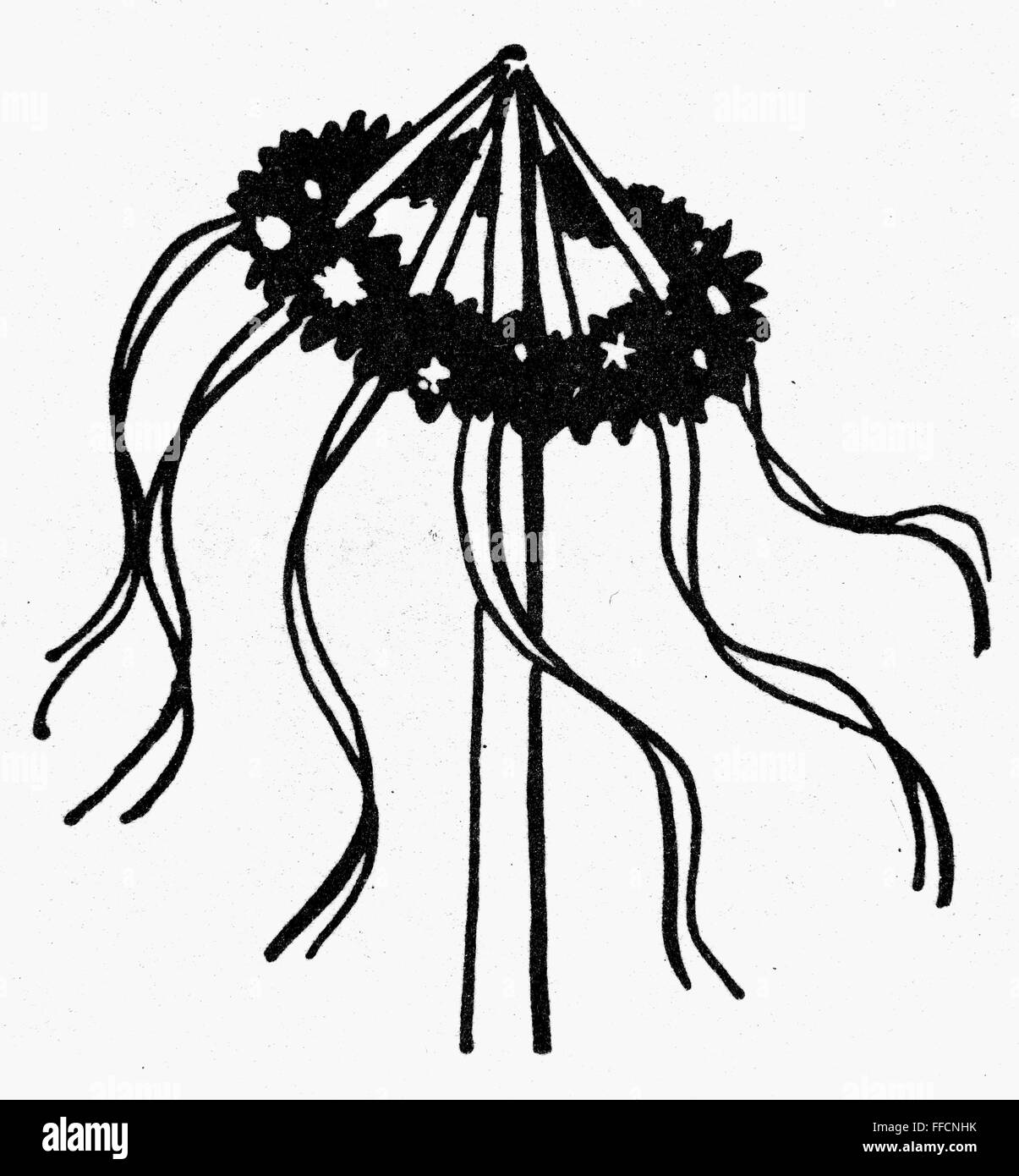 SYMBOL MAY DAY. /nA maypole, symbol of May Day celebrations Stock