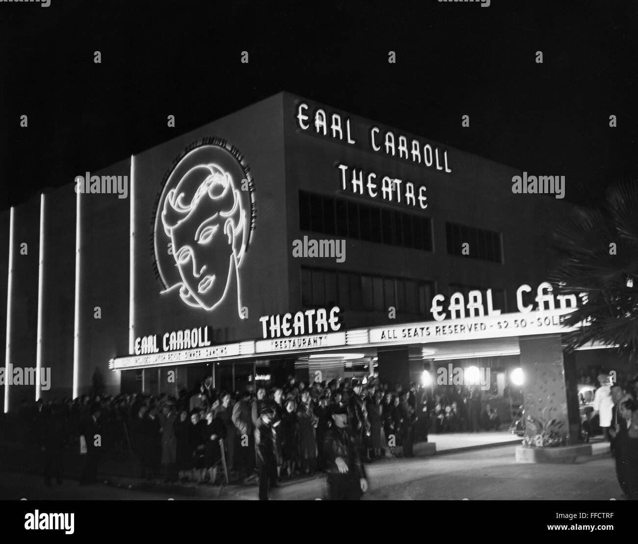 HOLLYWOOD THEATER, 1938. /nOpening night at the Earl Carroll Theatre