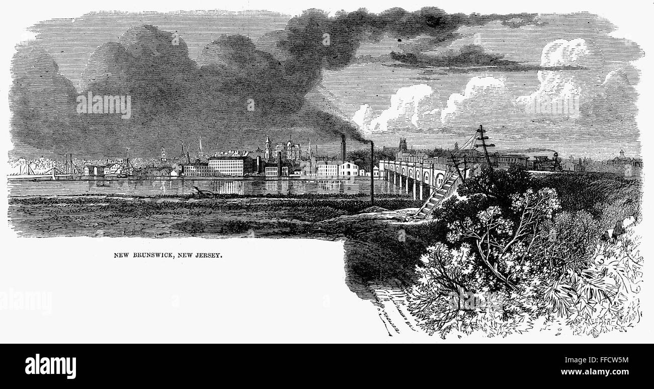 NEW BRUNSWICK, 1876. /nView of New Brunswick, New Jersey. Line