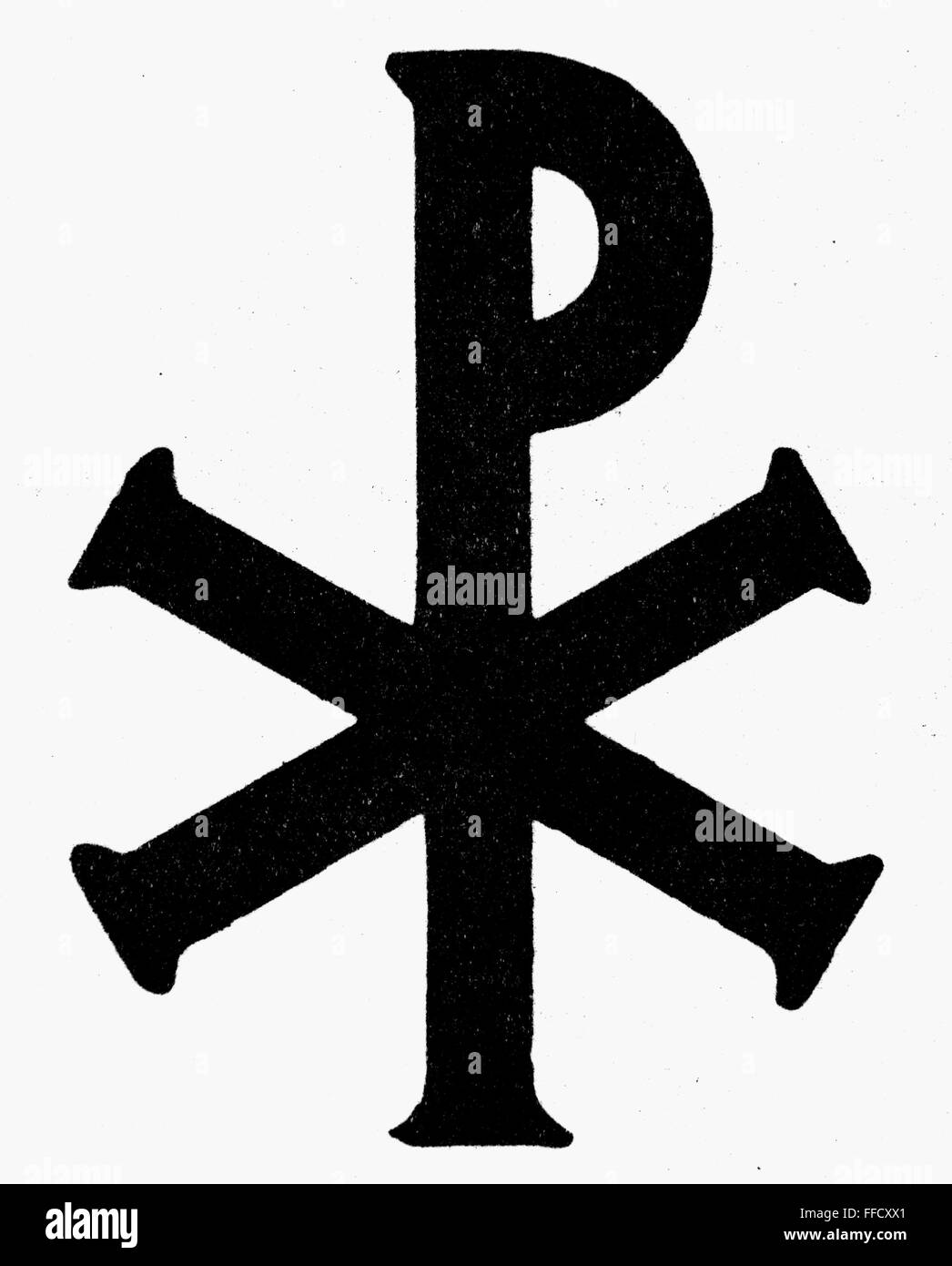 CHRISTIAN MONOGRAM. /nXpistos, Greek monogram for Christ. Stock Photo
