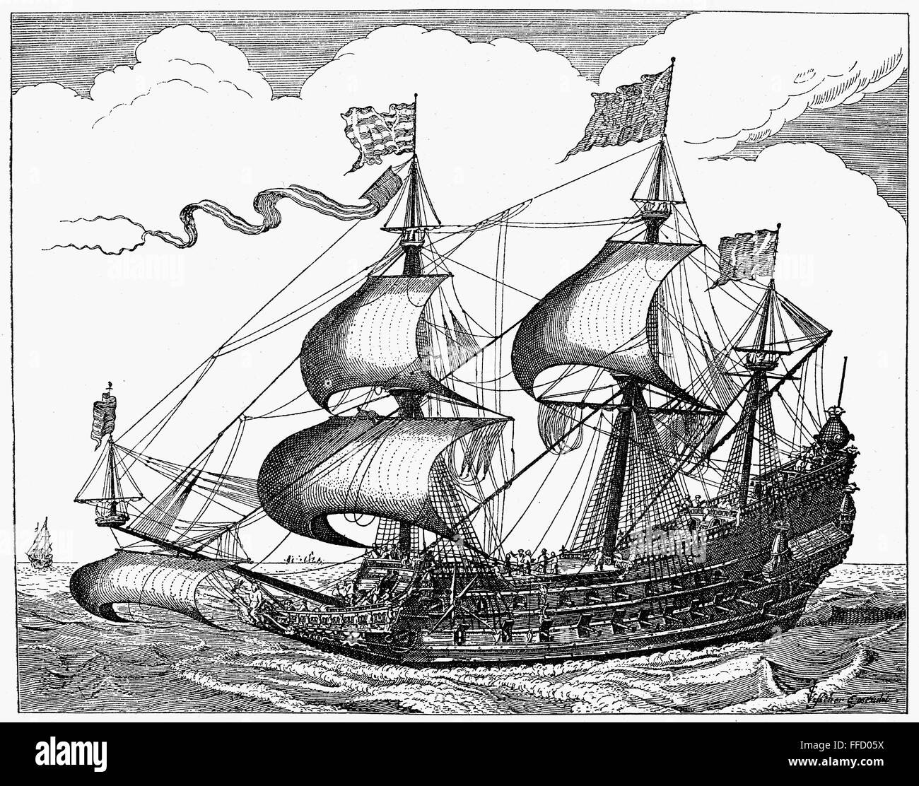 The capture of the Cacafuego, the Spanish treasure-ship, by Sir Francis Dra...