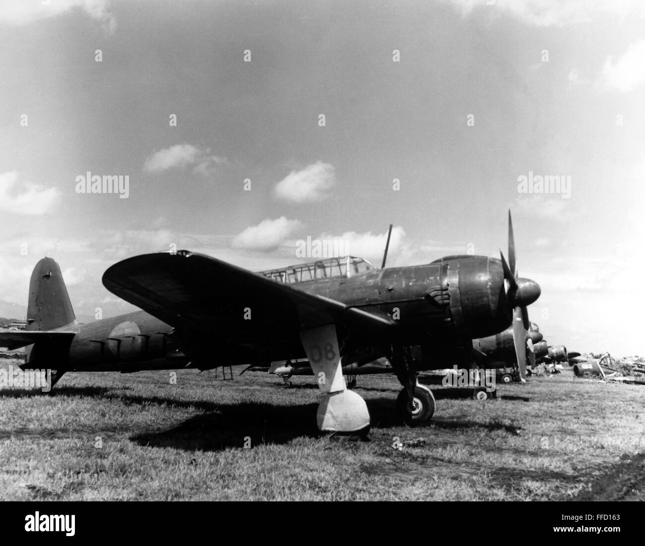 WORLD WAR II: BOMBER, 1945. /nJapanese Nakajima B6N Tenzan torpedo bomber (Allied codename 'Jill'). Photographed September 1945. Stock Photo