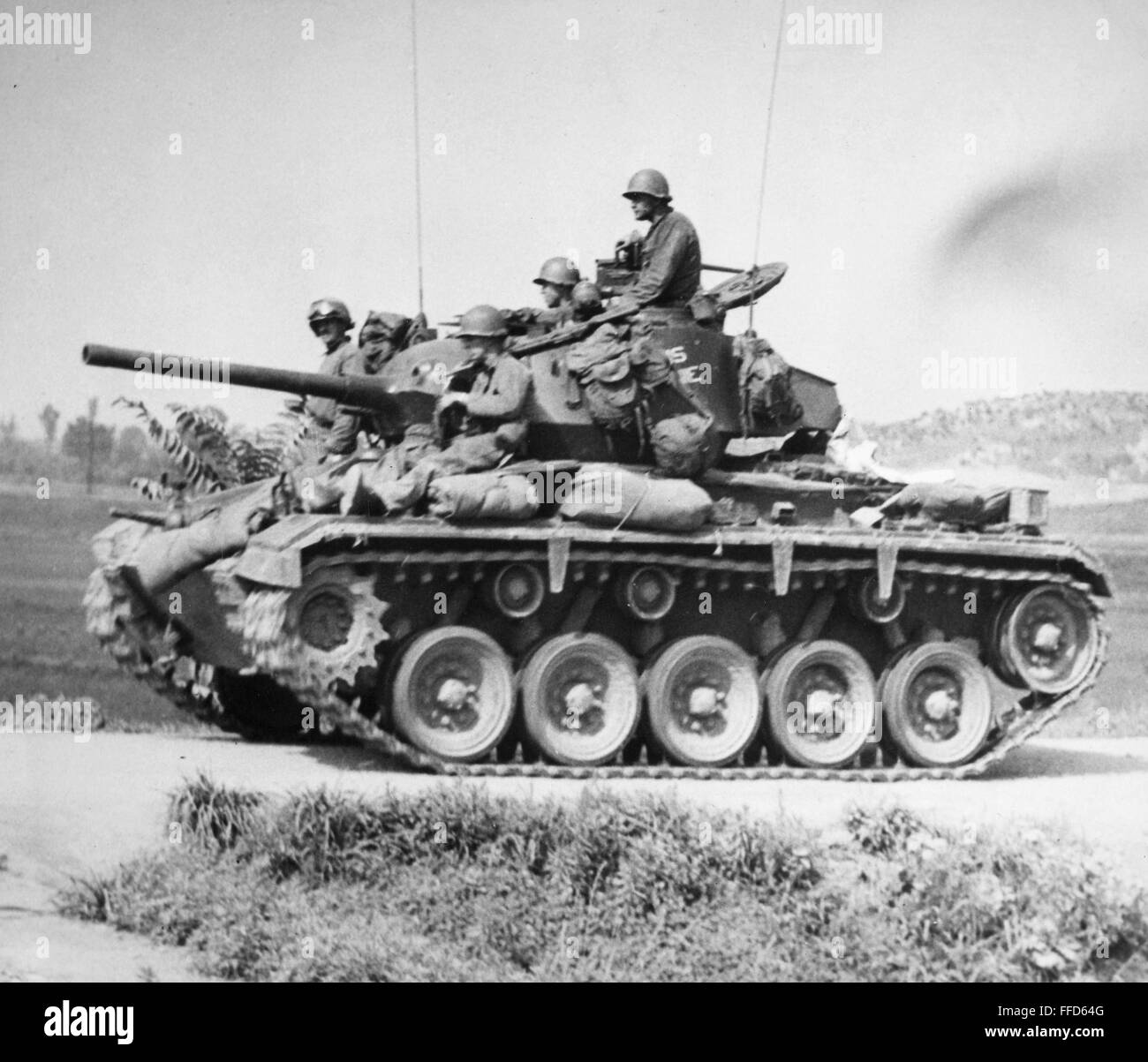 KOREAN WAR TANK, 1950. /nU.S. Army tank in South Korea. Photographed 1950 Stock Photo Alamy