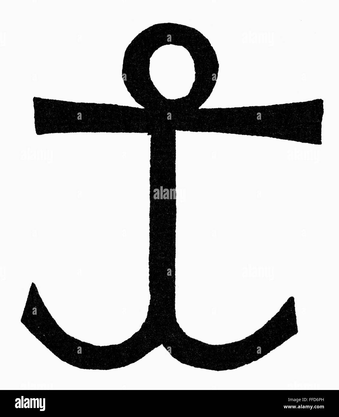 MARINER'S CROSS. /nStylized cross in the shape of an anchor Stock Photo