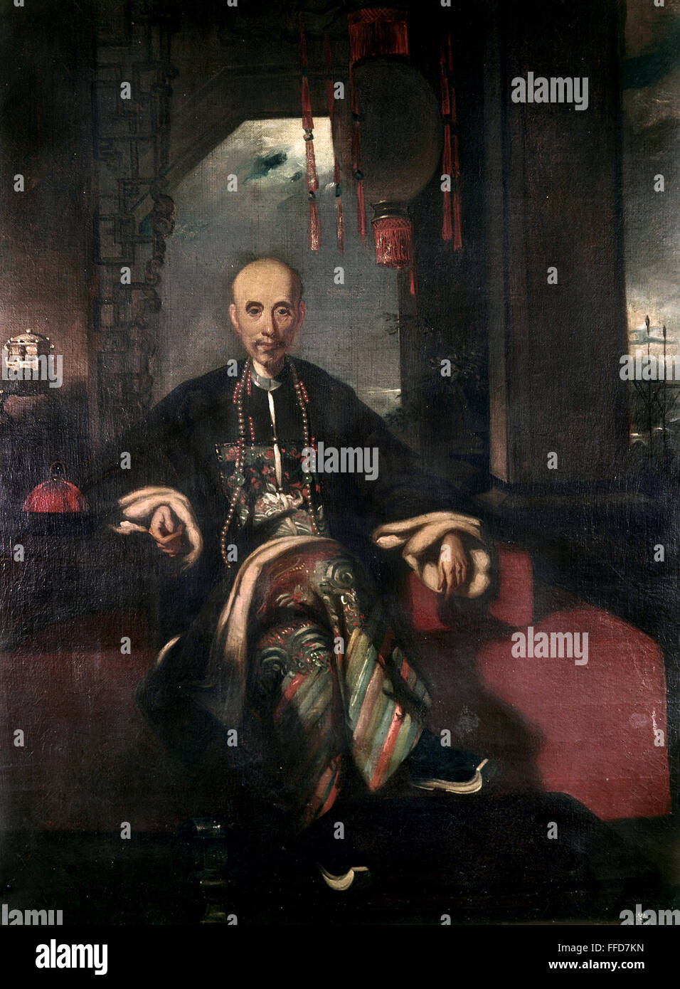 WU BINGJIAN (1769-1843). /nAlso known as Howqua. Chinese merchant and leader of the Canton Cohong. Painting, c1820, by an anonymous Chinese artist, after George Chinnery Stock Photo - Alamy WU BINGJIAN (1769-1843). /nAlso known as Howqua. Chinese merchant and leader of the Canton Cohong. Painting, c1820, by an anonymous Chinese artist, after George Chinnery Stock Photo - Alamy