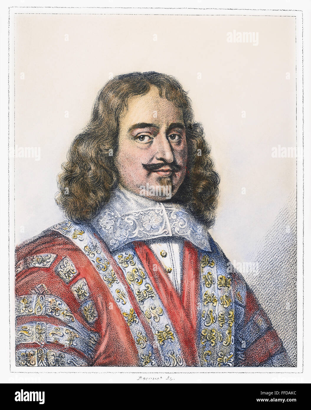 EDWARD HYDE (1609-1674). /n1st Earl of Clarendon. English statesman and historian. Stipple engraving, English, 1806. Stock Photo