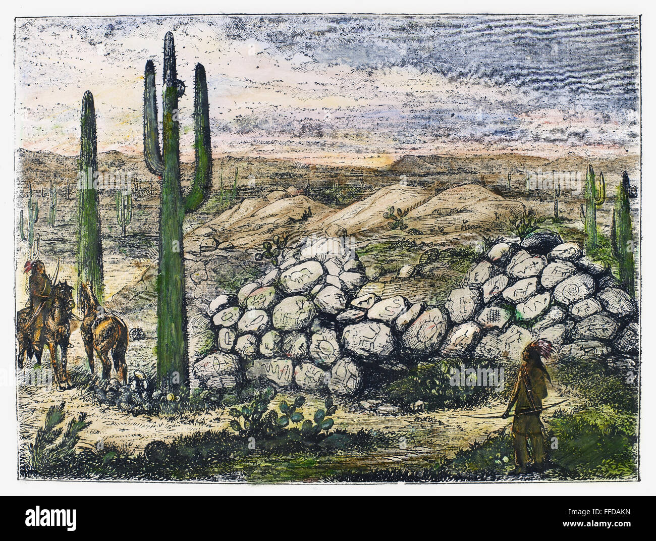 ARIZONA: PAINTED ROCKS. /nNative American petroglyphs in the Arizona ...