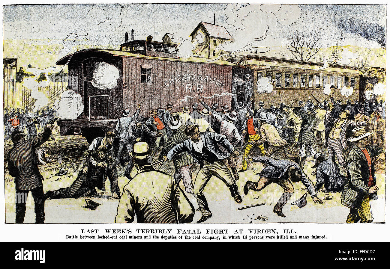 VIRDEN MASSACRE, 1898. /nFight of 12 October 1898 between mine workers