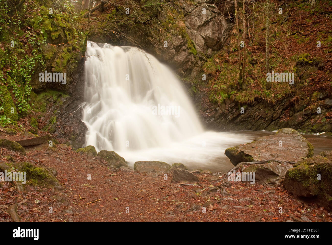 The Fairy Glen Waterfall Stock Photo - Alamy