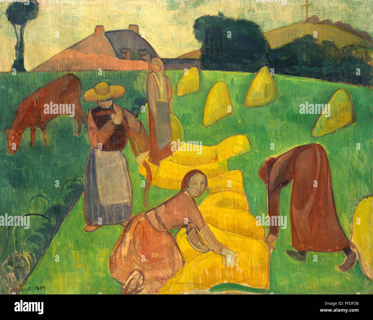 BERNARD HARVEST, 1889. /n'Wheat Harvest.' Oil on canvas by Emile