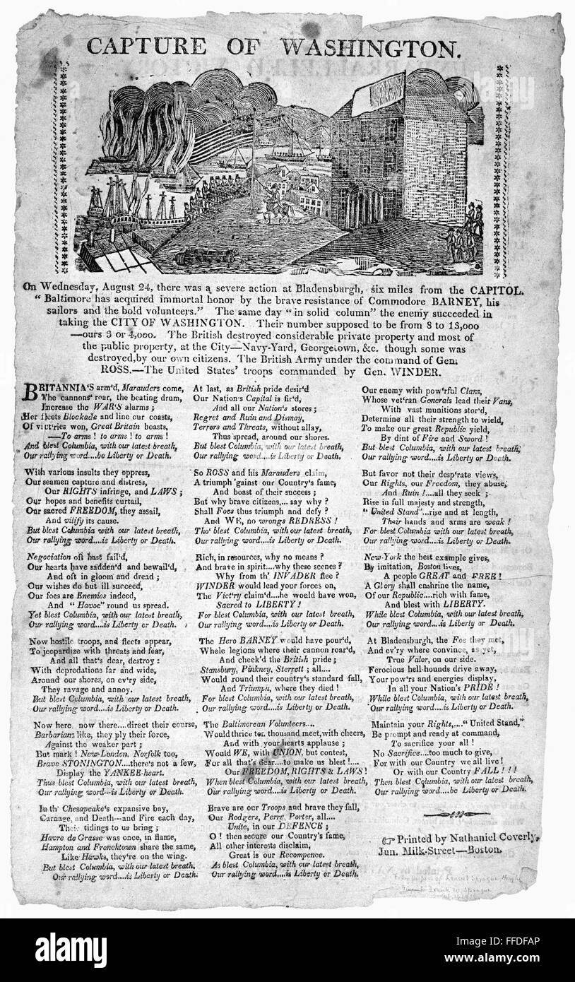 WAR OF 1812: BROADSIDE. /nAmerican broadside printed at Boston ...
