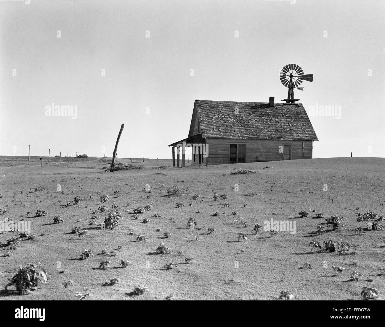 DUST BOWL, 1938. /nFarmhouse north of Dalhart, Texas. It is one of the